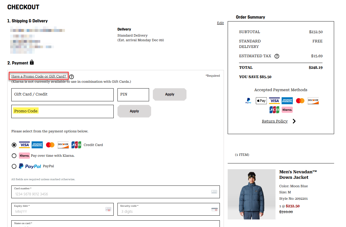 How do I apply my promo code to my order? - Mountain Hardwear Support